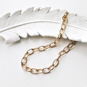 Gold Chain Link Necklace llellie the label